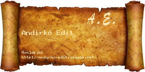 Andirkó Edit névjegykártya